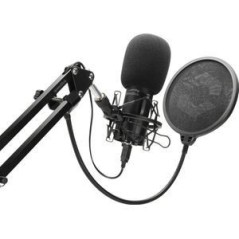 SPEEDLINK SL-800010-BK VOLITY READY Streaming Starter Set - Premium Cardioid Microphone & Cables, -38dB, Black - Perfect for Str